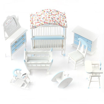Witte babykamerset met gekleurde details, 8 delig