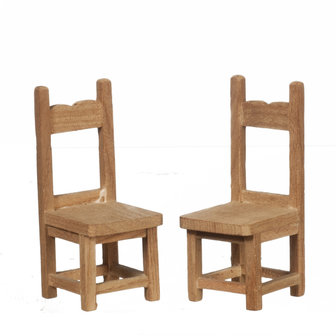hobby en modelbouw; Eetkamer stoel van onbehandeld hout; poppenhuis; schaal 1 op 12; schaal 1:12; poppenhuismeubels; poppenhuis