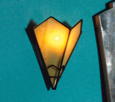 &#039;Marmerachtige&#039; wandlamp; Wandlamp, modern; verlichting; schaal 1op12; 1:12;poppenhuis verlichting aanleggen; pop