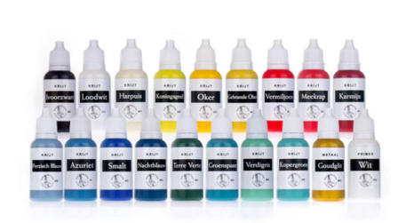 Kolderstok Verven -volledig set van 21 kleuren, witte primer en 6 penselen