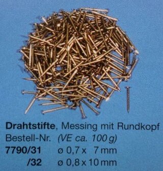 stalen nageltjes; stalen spijkertjes; kleine ijzerwaren; webwinkel ijzerwaren;  modelbouw; miniaturen; kleine spijkertjes; mess