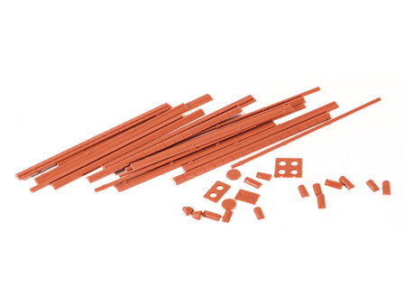Wills Kits SS46, PECO Wills Kits, dakgoten modelbouw, regenpijpen modelbouw, schoorsteenpotten OO, gebouwendetails modelspoor, 