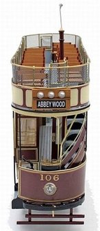 Tram London 106 voor spoor G; 53008;  London 106; spoor G; modelbouw tram OcCre; Occre modelbouw; modelbouw; nederlandse bouwbe