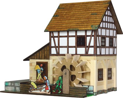 hobby en modelbouw; Betimmerde watermolen; W39; Walachia; houten speelgoed, houten modelbouw, schaal 1:32; 1:32; modelbouw;