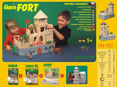 hobby en modelbouw; Variobox Forte 194 stukjes; W22; Walachia; houten speelgoed, houten modelbouw, schaal 1:32; 1:32; modelbouw