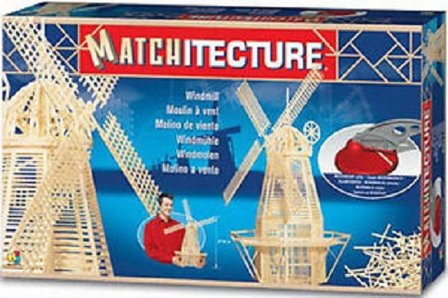 Molen; Matchitecture,bouwen met lucifers,modelbouw met lucifers,lucifer bouwpakket; Hollandse windmolen