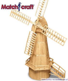 Matchmaker,bouwen met lucifers,modelbouw met lucifers,lucifer bouwpakket; windmolen; molen; hollandse molen