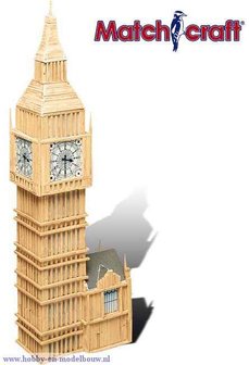 Matchmodeller,bouwen met lucifers,modelbouw met lucifers,lucifer bouwpakket;Big Ben Tower/Elizabeth Tower