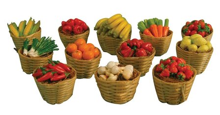 Set manden met groenten en fruit