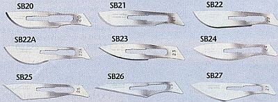 churgical blades; Swann Morton; SB22; Scalpelzaagbladen; snijgereedschap; modelbouw gereedschap; miniatuur gereedschap; modelbo