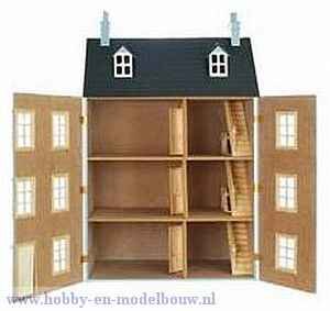 Dartmouth poppenhuis; geschilderd; gebouwde poppenhuizen, bouwpakketten van poppenhuizen of kinder poppenhuis; doe-het-zelf; po