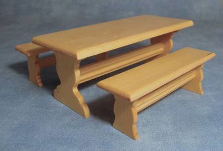 Picknic tafel; Poppenhuis inrichting; inrichting poppenhuis; poppenhuis meubels 1:12; schaal 1 op 12: 1op12; meubels poppenhuis