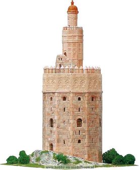 Aedes Ars; AE1260; Gold tower; miniatuur diarama; modelbouw diarama;  miniatuur burchten; modelbouw burchten; echte steentjes; 