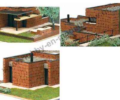 Domus Kits; 40602;Rocafort; schaal 1:87;echte steentjes; keramische steentjes; kleine baksteentjes; miniatuur baksteentjes; mod