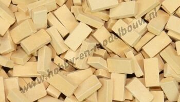 Lichtbeige steen 1:72. Afm.: 3,6 x 1,8 x 0,9 mm