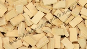 Lichtbeige steen 1:87. Afm.: 2,8 x 1,3 x 0,8 mm