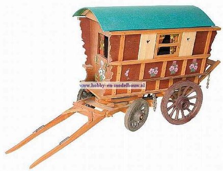 woonwagen; zigeunerwagen; modelbouw hout; modelbouw; pipowagen; hobby en modelbouw; woonwagen bouwpakket; modelbouw pipowagen; 