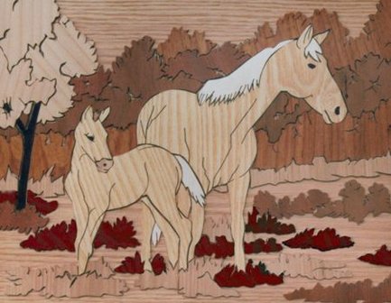 Paarden, afm.: 26 x 30 cm