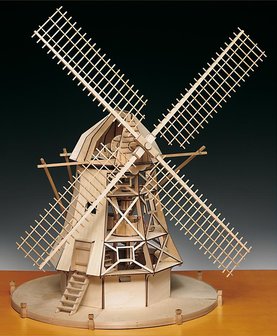 Hobby en modelbouw; Hollandse windmolen, schaal 1:30; houten modelbouw; amati; AMATI; hollandse molen model kit; schaal 1op30; 