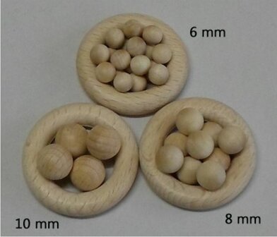 Houten bollen 8 mm, zonder boring 