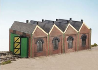 Dubbelspoor locomotievenloods voor Spoor HO