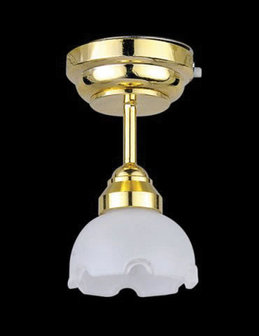 Tulp plafondlamp (LED); verlichting; schaal 1op12; 1:12;poppenhuis verlichting aanleggen; poppenhuis verlichting aanleggen; pop
