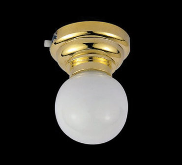 Ronde plafondlamp (LED); verlichting; schaal 1op12; 1:12;poppenhuis verlichting aanleggen; poppenhuis verlichting aanleggen; po