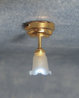Plafondlamp tulp (LED); verlichting; schaal 1op12; 1:12;poppenhuis verlichting aanleggen; poppenhuis verlichting aanleggen; pop