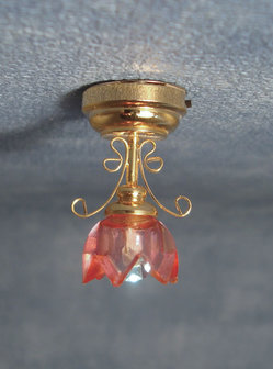 Lily plafondlamp (LED); verlichting; schaal 1op12; 1:12;poppenhuis verlichting aanleggen; poppenhuis verlichting aanleggen; pop