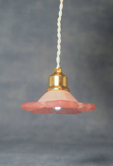 Daisy roze melkglazen hanglamp (LED)