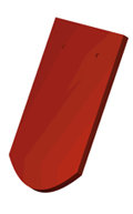 Platte dakpan beverstaart rood medium 18X12 stuks