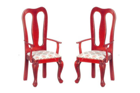 Eetkamer stoelen met armleuning, onderdeel van 6-Delige mahoniehouten eetkamerset 00802