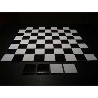 Echte keramische tegels, 19*19*2 mm, zwart/wit
