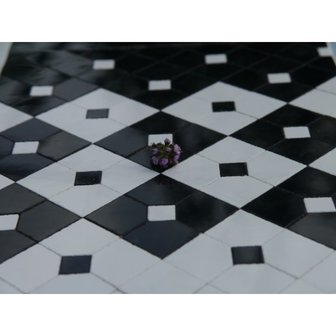 Decoratieve keramische tegels, 19*19*2  mm, zwart/wit