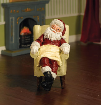 hobby en modelbouw; Slapende kerstman in de stoel; streets ahead; Kerstaccessoires; kerst decoratie; kerst bestellen; poppenhui