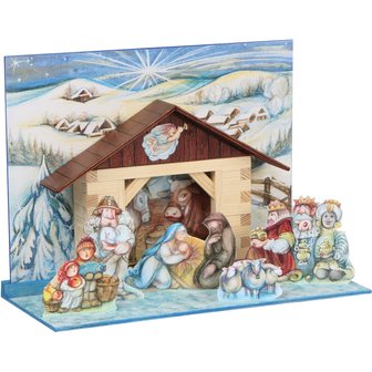 hobby en modelbouw; Stal van Bethlehem; W44; Walachia; houten speelgoed, houten modelbouw, schaal 1:32; 1:32; modelbouw; kersts