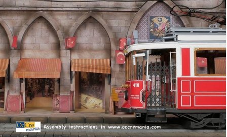 Diorama op schaal 1:22,5 voor de Istanbul tram; diorama; OC53010D; spoor G; modelbouw tram OcCre; Occre modelbouw; modelbouw; n