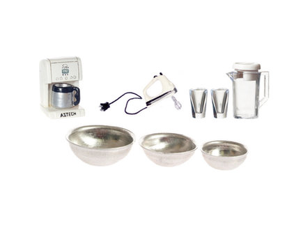 Set van 9 st. moderne keukenaccessoires