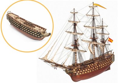 Sant&iacute;sima Trinidad; OC15800; Occre; Modelbouw schepen; Modelbouw; OcCre; Nederlandse bouwbeschrijving; 15800; modelbouw;