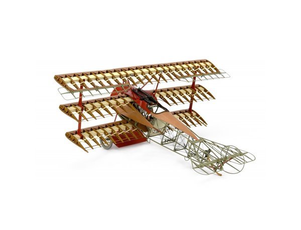 Fokker Dr.1 vliegtuig schaal 1:16; houten modelbouw; Artesania;  Artesania Latina; Fokker