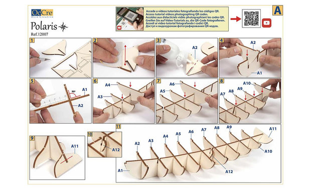 Polaris; OC12007;  modelbouw schepen; OcCre; Occre modelbouw; modelbouw; nederlandse bouwbeschrijving