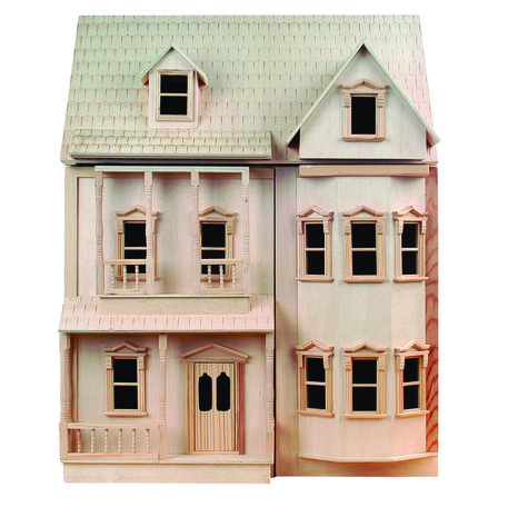 Ashburton poppenhuis; ongeschilderd; gebouwde poppenhuizen, bouwpakketten van poppenhuizen of kinder poppenhuis; doe-het-zelf; 