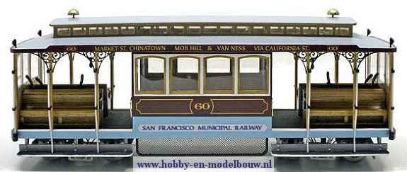 San Fransisco kabel tramwagen voor spoor G; 53007; San Francisco; spoor G; modelbouw tram OcCre; Occre modelbouw; modelbouw; ne