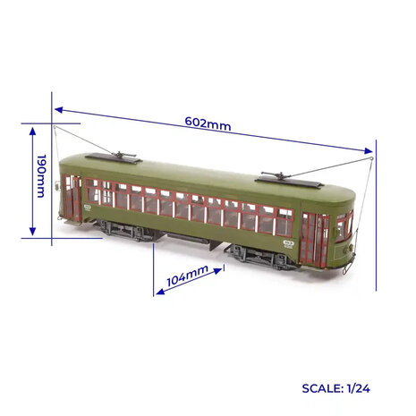 53012; New Orleans Streetcar voor spoor G; modelbouw tram OcCre; Occre modelbouw; modelbouw; nederlandse bouwbeschrijving; mode