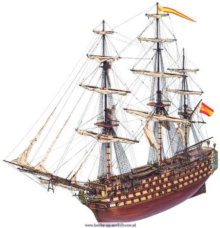Santísima Trinidad; OC15800; Occre; Modelbouw schepen; Modelbouw; OcCre; Nederlandse bouwbeschrijving; 15800; modelbouw;