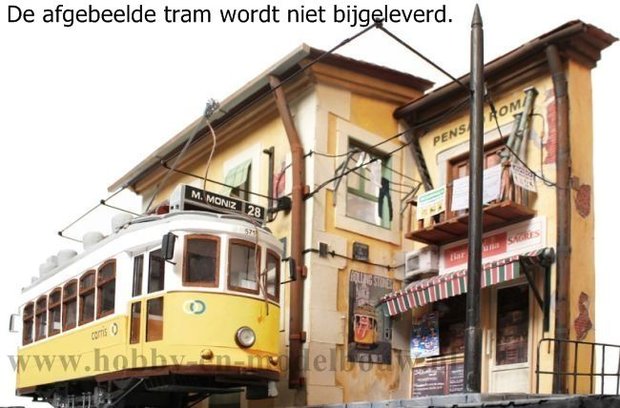 Diorama op schaal 1:22,5 voor de Lisboa tram; diorama; 53005; Tram Lisboa; spoor G; modelbouw tram OcCre; Occre modelbouw; mode