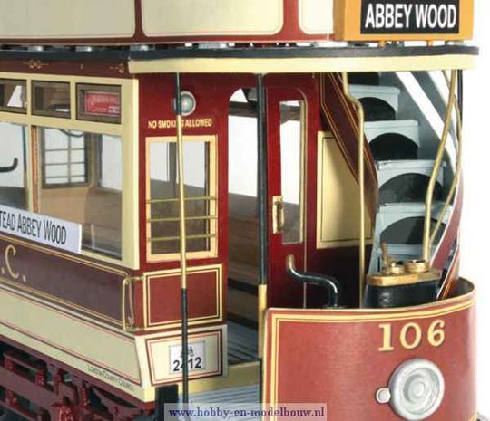 Tram London 106 voor spoor G; 53008;  London 106; spoor G; modelbouw tram OcCre; Occre modelbouw; modelbouw; nederlandse bouwbe