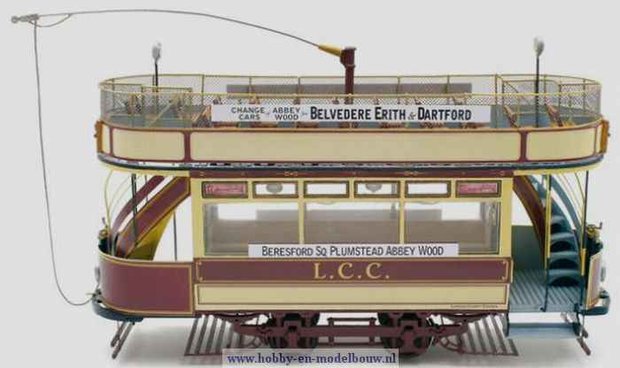 Tram London 106 voor spoor G; 53008;  London 106; spoor G; modelbouw tram OcCre; Occre modelbouw; modelbouw; nederlandse bouwbe