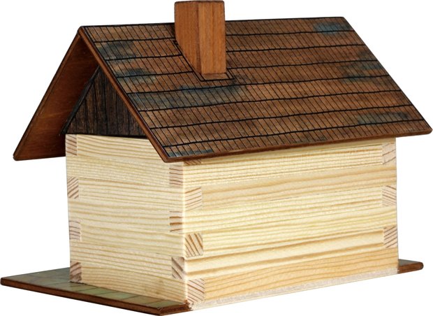 Hobby en modelbouw; Houten Blokhut; W01;  Walachia; houten speelgoed, houten modelbouw, schaal 1:32; 1:32; modelbouw;