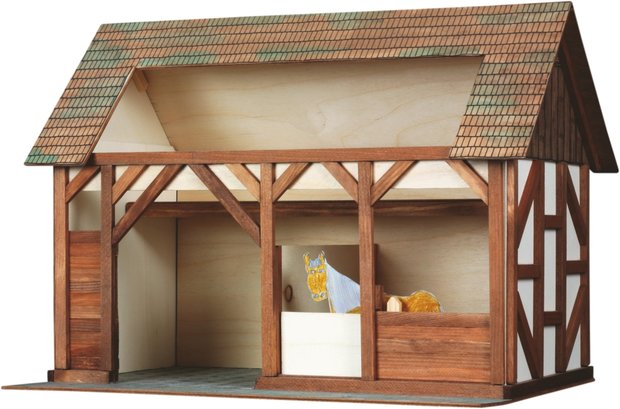 hobby en modelbouw; Stal; W30; Walachia; houten speelgoed, houten modelbouw, schaal 1:32; 1:32; modelbouw;